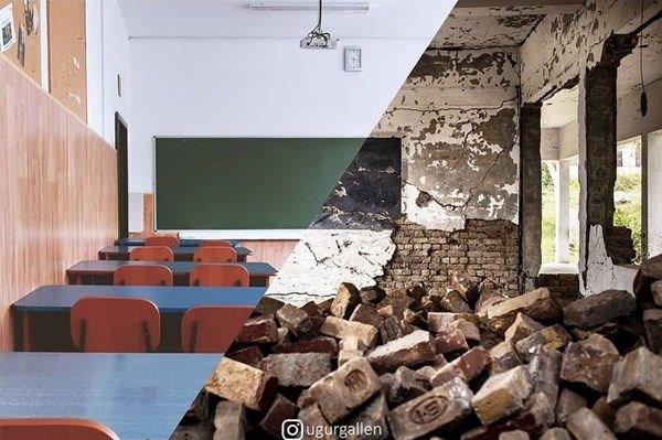 zellikle Rnasans tablolarna yapt dokunular ile sosyal medyada tanna Instagram sanats Uur Gallen, iki farkl dnyay tek karede birletirdi. Bored Panda?da yaynlanan ve amac insanlar dndrtmek olan almalarda gezegenimizdeki adaletsizlie dikkat ekiliyor.