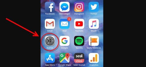 Hemen imdi Ayarlar'a girin...