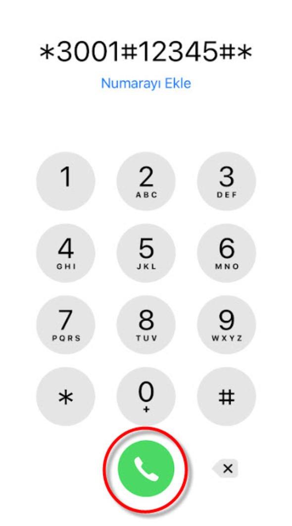 Ardndan arama yapar gibi arama butonuna dokunuyoruz.