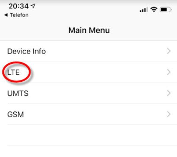 Buradan baka hibir yere dokunmadan sadece LTE blmn seiyoruz.