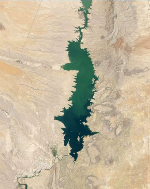 New Mexico'daki Elephant Butte Rezervuar, 2013 yaznda 41 yl iinde en dk seviyesine geldi. Fotoraf, 2 Haziran 1994 tarihinden.