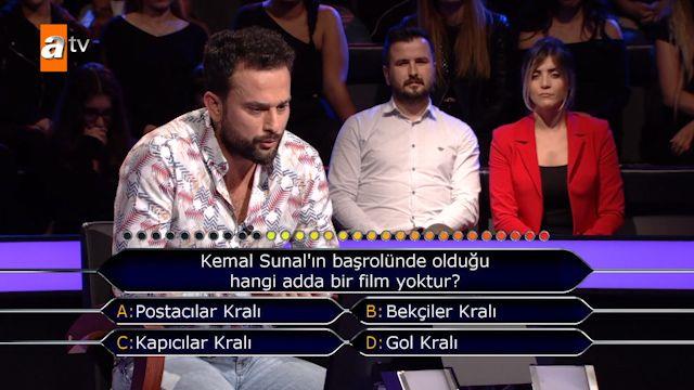 Yarmac lker Erdoan'a "Kemal Sunal'n barolnde olduu hangi adda bir film yoktur?" sorusunun soruldu.