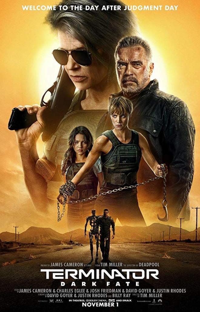 Terminatr: Kara Kader / Terminator: Dark Fate  <br>  Terminatr?n de kara kaderi olur mu demeyin. Oluyor. Onun dnda kadro salam. Deadpool'un ynetmeni Tim Miller filmin ynetmeni, stat James Cameron yapmc koltuunda. Linda Hamilton?n hayat verdii Sarah Connor ile insan-cyborg hibridi Grace'i canlandran Mackenzie Davis?in benzerlii, izlemeyi daha tatl hale getiriyor. Hamilton gibi Arnold Schwarzenegger de kadroda. 72 yandaki Schwarzenegger ile 63 yandaki Hamilton? bu halleriyle grmek, zerimize aldmz yllar da hatrlatyor. Grsel efektlerin aaas, yeni ve gen oyuncularn ferahl bir yana; ben hep o ilk Terminatr filmini izlediim ve hayretten hayrete taklalar attm 90?l yllara dneceim.