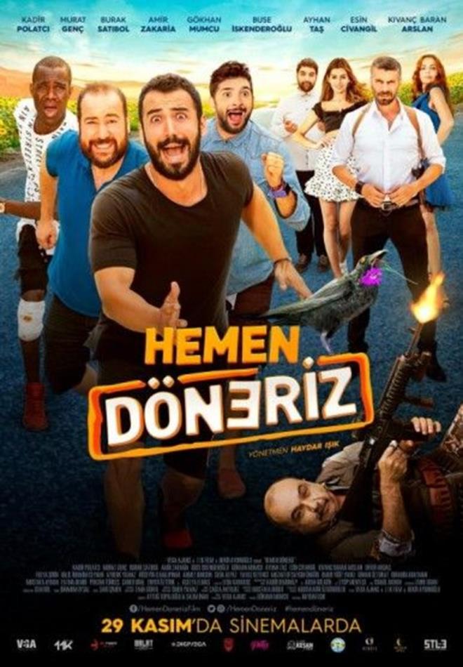 Hemen Dneriz  <br>  Haydar Ik?n ynettii filmde, beyindeki stres hormonu salglanmasnn nne geeceini dnen bir bitki yetitiren zkan ve arkadalarnn maceras anlatlyor. Burak Satbol, Murat Gen, Gkhan Mumcu gibi isimler oyuncu kadrosunda.