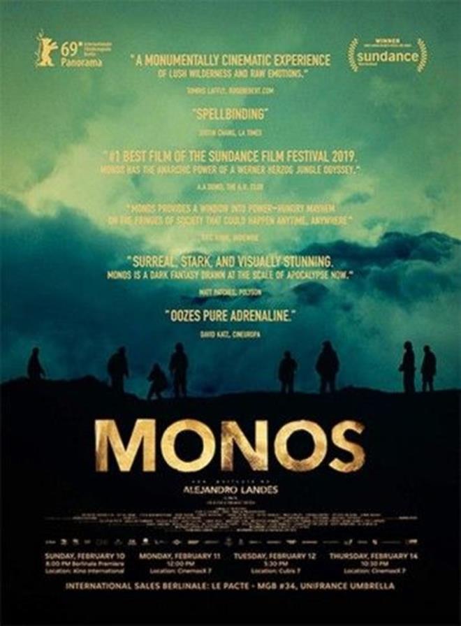 Monos<br>    Tyler rpertici film, festivallerin en ilgi ekici yapmlarndan biri oldu. Ynetmen Alejandro Landes, yetikinlerin olmad ssz bir ormanda, snr da olmaz diyor. ocuklarn elinde silahlar ve kendi kurallar olunca daha karanlk, daha garip, daha snrsz oluyor her ey. Zamanla kaotik bir hal alan bu topluluun eylemleri mekann kullanm ve deneysel mziklerin varlyla birer ayine dnyor. ocuklarn varl, neden orada bulunduklar, rehin tuttuklar zerine dnen seyirci sonunda hikayeye insani bir pencereden bakacak. Haftann en iyisi. Mutlaka izleyin!