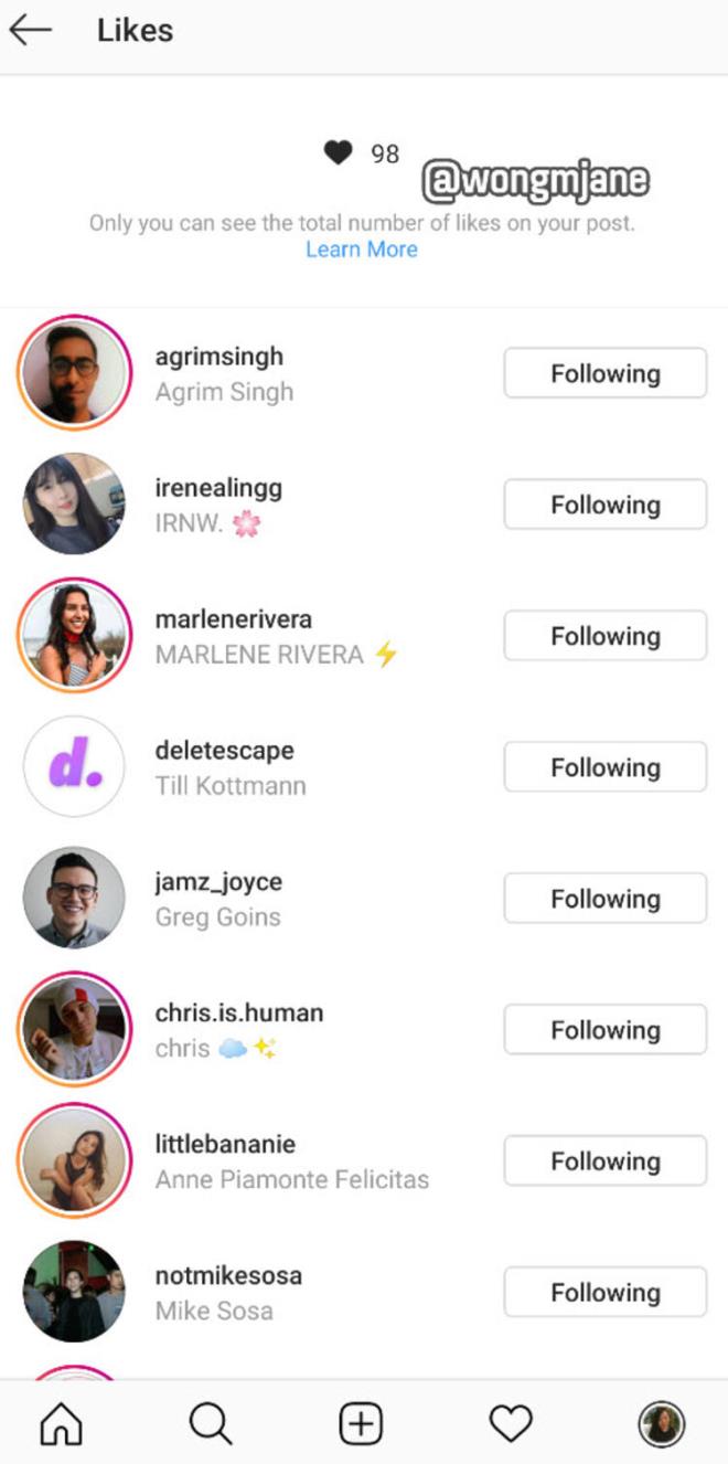 Instagram'n yeni halinden bir grnt daha karnzda... Beeni saysn artk sadece fotoraf paylaan kiinin kendisi grebilecek!