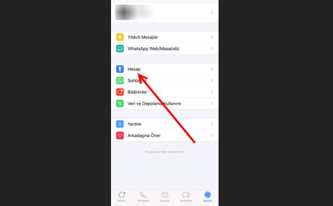 Sonrasnda ise Hesap blmne dokunun.