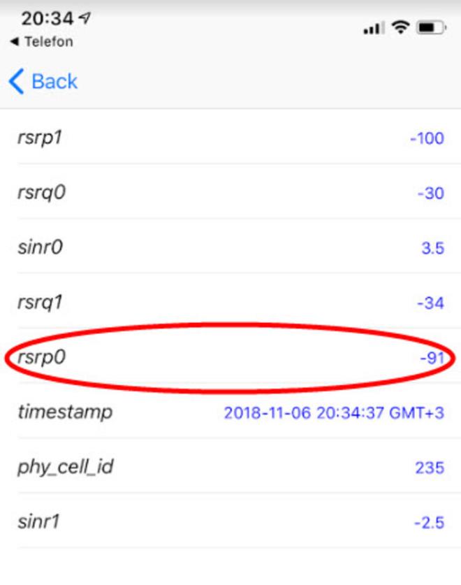 rsrp0'n karsndaki deere dikkat! -40 ile -80 arasndaki deerler, sinyal gcnzn ok iyi olduu anlamna geliyor; bir baka deyile say sfra ne kadar yaknsa, o kadar iyi. -110'un altna dmeniz halinde sinyal gc olduka dk demektir.