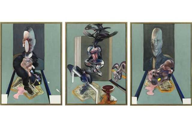 Triptych - Francis Bacon, 1976  <br>  86 milyon 300 bin dolarlk resim, sanatnn 52.68 milyon dolara satlan bir nceki eserinin rekorunu kran  paradan oluuyor. Bu eseri, Rus milyarder Roman Abramovi ald.