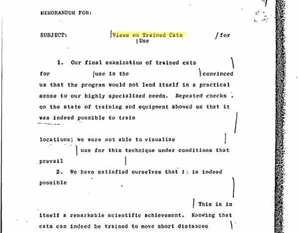 1967 ylnda proje tamamen kapatlm ve 2001 ylnda projenin varlna dair bilgiler ortaya atlnca CIA tarafndan sansrlenmi bilgilerle dorulanm