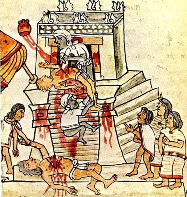 1487 yılında Aztek tapınağındaki ayinlerde 20 binin üzerinde insan kurban edilmiştir.