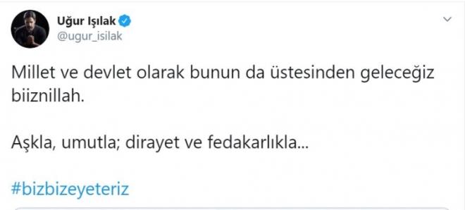 Sanat Uur Ilak, #bizbizeyeteriz etiketiyle kampanyaya desteini aklad ve hesap numaralarn paylat.