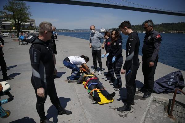 Baltaliman iskelesine karlan kiiye, salk ekipleri tarafndan ilk mdahalede bulunuldu.