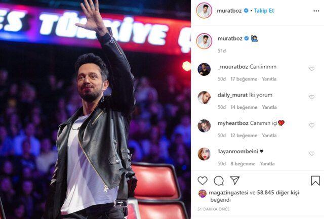 Murat Boz, sosyal medya hesab Instagram'dan O Ses Trkiye stdyosunda ekilen fotorafn paylaarak veda edercesine bir emoji koydu.