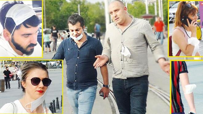 Maske byle taknca sizi korumaz<br>    Maske takmadan sokaa kanlarn yan sra birok kiinin de yanlarndaki maskeyi amacna uygun olarak kullanmad grld. Kimi vatandalar maskeyi boynuna ast ya da elinde tad, kimisi bana geirdi, bir kii ise maskeden papyon yapp koluna takt. Uzmanlarca yaplan btn uyarlara ramen hibir nlem almadan sokaa kan vatandalar hem kendi hem de dier insanlarn salklarn tehlikeye att.