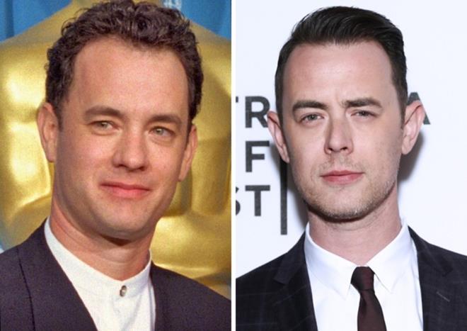 Tom Hanks (37 yandayken) ve olu Colin Hanks (39 yanda)