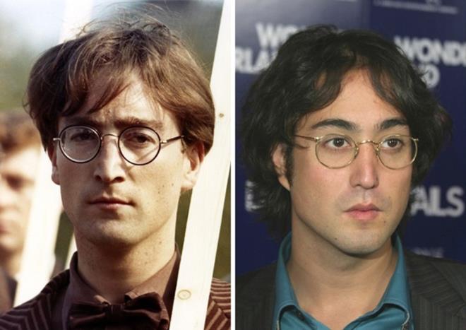 John Lennon (32 yandayken) ve olu Sean Lennon (28 yanda)