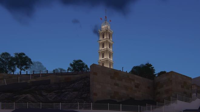 &#8220;Eski grntsne kavuuyor&#8221;  <br>Bursa&#8217;nn merkezindeki Tophane semtindeki Osman Gazi ve Orhan Gazi trbelerinin yaknnda yer alan park iinde, ilk kez Sultan Abdlaziz dneminde 1876 ylnda yaptrlan Tophane Saat Kulesi, bugnk son halini Sultan Abdlhamid zamannda almtr. Kesme tatan tekrar ina edilen 33 metre yksekliindeki 6 katl kuleye, ahap merdivenle klrken, her katnn cephesinde dikdrtgen bir pencere bulunmaktadr. Koruma Kurulu kararyla 1986 ylnda tescillenen Saat Kulesi, bu tarihte oluturulan tescil fiinde de bugnk grnmnde olup yine son katnn metal kaplama olduu grlmektedir. 18 Haziran 1987&#8217;de antsal yap Bykehir Belediyesi&#8217;nin mlkiyetine dahil olmu ve 2004 ylnda uygulanan basit onarmda demir strktr ve sac malzemedeki bozulmalar onarlmtr. Saat kulesinin hazrlanan rlve restorasyon ve restitsyon projeleri, Bursa Kltr Varlklarn Koruma Blge Kurulu tarafndan 2017 ylnda kabul edilmitir. 2019 ylnda Bykehir Belediyesi tarafndan balatlan almalar kapsamnda i ve d yzeyin temizlenmesi, derzlerin sklmesi ve tekrardan yaplmas ilemleri tamamland.