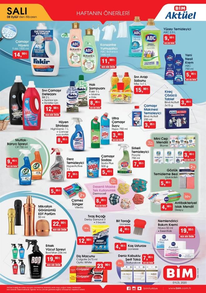 BM 15 Eyll 2020 Sal gnne kadar geerli olacak; BM 8 Eyll 2020 haftann nerileri kampanyasn yaynlad.