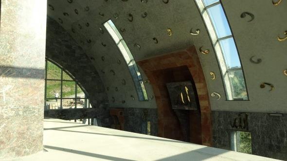 Kendi ierisinde doal akkanln salayabilecek bir biimsellikte bunlar deerlendirdik ve led lambalar kullandk. Caminin sa ve sol taraflarn ieriye doru gndz n alrken, akam vakitlerinde led lambalar kullanmay tercih ettik. Biz hazr mihrab da alrdk, krs de alrdk ama bunlar hazr almay tercih etmedik. Tamamyla bunlar burada dktk, burada imal ettik, sfrdan her eyi burada yaptk" ifadelerini kulland