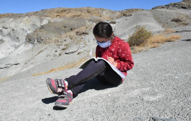 Kent merkezine 30 kilometre uzaklkta bulunan Zengi kynde 40 renci bulunuyor. Koronavirs nedeniyle eitimin canl verilmesiyle renciler, derslerini takip etmek iin 1 kilometre yryerek kyn yaknlarndaki tepeye kyor. Kyde internet ekmedii iin bu yolu seen renciler, derslerini tepede takip etmeye alyor.