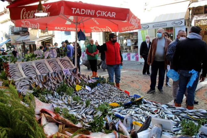 Edirne Balk Pazar esnafndan Feridun Bistren, gazetecilere yapt aklamada, havalarn soumasyla hamsinin bol miktarda avlandn syledi.