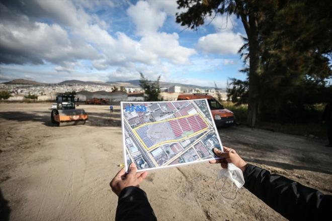 Haydar Aliyev Caddesi 1601. Sokak'ta bulunan alan, bin konteynerin bulunaca merkez haline dntrlyor.