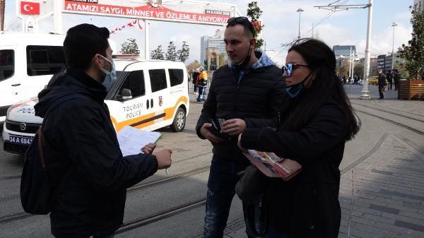 Yasan yrrle girmesiyle harekete geen Beyolu le Emniyet Mdrl ekipleri Taksim Meydan ve stiklal Caddesi'nde polis arac ve drone ile anons yaparak vatandalar uyard.