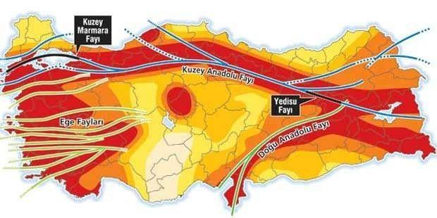18 il, 80'i akn ile ve 502 mahalle risk altnda  <br>  Maden Tetkik ve Arama Genel Mdrl tarafndan hazrlanan Trkiye Diri Fay Haritas'na gre lke genelinde 5.5 ve zeri byklkte deprem retebilecek yaklak 500 diri fay bulunduunu hatrlatan Aykan, "Bu harita baz alndnda, 18 limiz, 80'i akn ile ve 502 mahalle dorudan fay hatlar zerinde yer almaktadr" dedi.