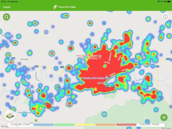 Hatay'da servis doluluk oran yzde 64.0, youn bakm doluluk oran 84.8 solunum cihaz doluluk oran 79.3