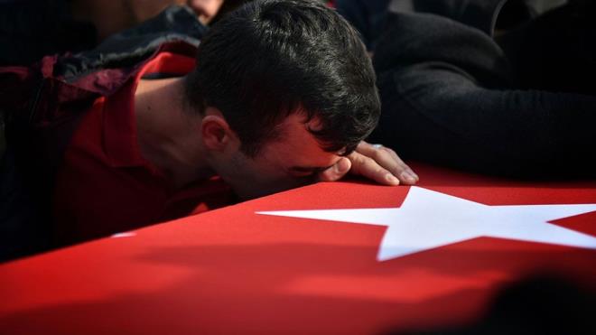 DLB EHTLER  Atekesi salamak zere Suriye'nin dlib blgesinde bulunan TSK unsurlarna ubat ay ierisinde rejim unsurlarnca yaplan youn topu atlar ve hava saldrsnda 45 asker ile 1 sivil ehit oldu.