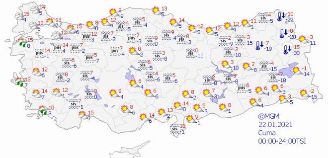 Marmara: Paral ve az bulutlu geecei tahmin ediliyor. Sabah ve gece saatlerinde blge genelinde yer yer pus ve sis hadisesi ile birlikte buzlanma ve don olay bekleniyor.    Ege: Paral ve az bulutlu geecei tahmin ediliyor. Sabah ve gece saatlerinde blgenin i kesimlerinde yer yer pus ve sis hadisesi ile birlikte buzlanma ve don olay bekleniyor.