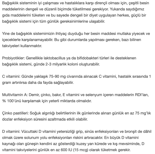 Bu takviyeler gl bir baklk iin art