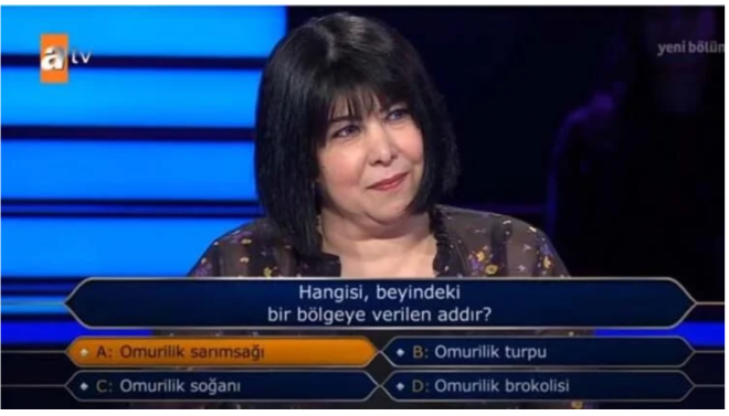 Ancak srenin bitmesine yakn telefondaki kii klardan "Omurilik sarmsa" cevabn verdi.