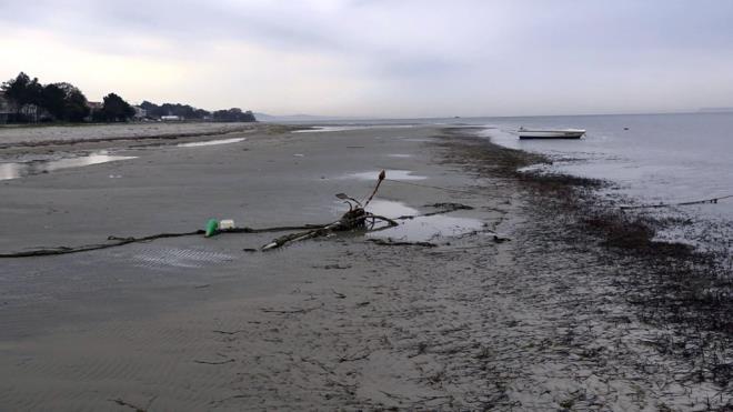 Deniz suyunun ekilmesi en ok merkeze bal yazlk tatil ky Dardanos'un sahillerinde grld.