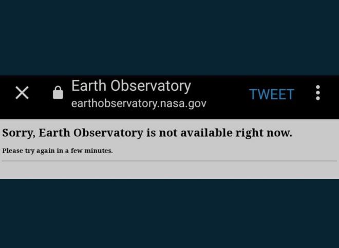 NASA?NIN STES KT  Oylama srasnda ise NASA?nn sitesi kt. Oy kullanmak iin siteye giren birok vatanda, ?Sorry, earth observatory is not available right now (zgnm, dnya gzlemevi u anda kullanlamyor)? yazsyla karlat.    Bugn ABD saatlerine gre 12.00'de sona erecek fotoraf oylamas https://earthobservatory.nasa.gov/tournament-earth adresi zerinden yaplyor.