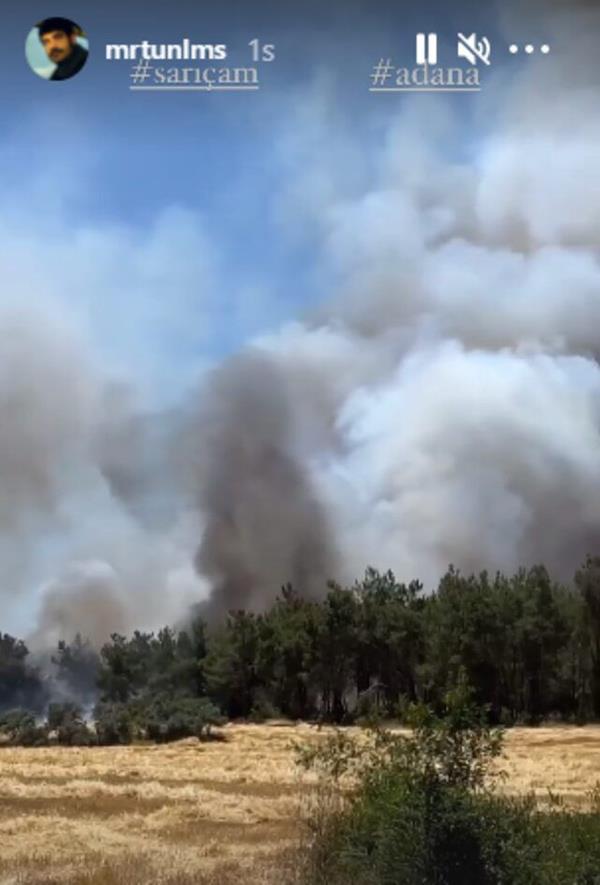 Murat nalm o anlar paylaarak, "ekim yaptmz esnada ormanda yangn kt. nallah sndrmlerdir..." diyerek zntsn belirtti.