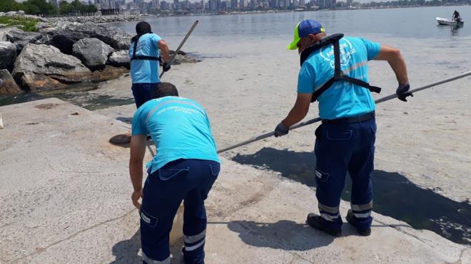 stanbul Bykehir Belediyesi (BB) tarafndan temizlik almalar yrtlyor.