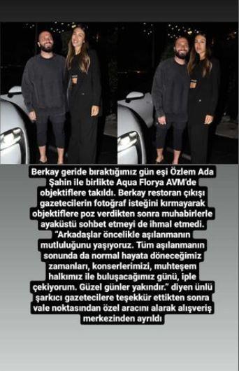 Berkay ve zlem Adaahin de a yaptran isimlerden... Berkay a yaptrdna ynelik aklamasnda "Tm alanmann sonunda normal hayata dneceimiz zamanlar, konserlerimizi, muhteem halkmzla buluacamz gnn mutluluunu yayoruz" dedi.