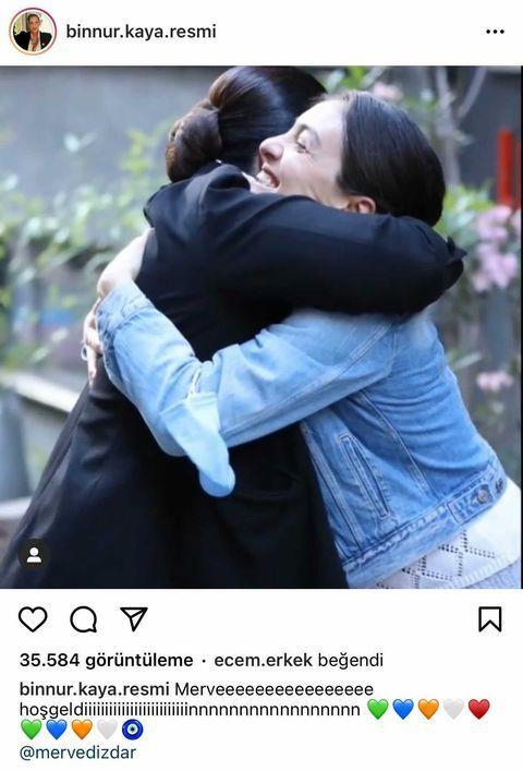 Binnur Kaya bu fotoraflar "Merve hogeldin" notuyla paylat.