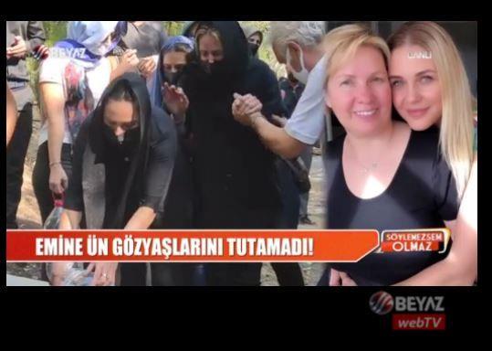 Annesinin mezarna su dkp el sallayarak vedalaan Emine n'n, imamn dua ettii anda ac ac haykrmas herkesi kahretti.