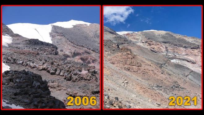 "Profesyonel dac ve da rehberiyim. Yaklak 23 yldr Ar Da'na trmanyorum. 200'n zerinde faaliyete katldm. Bu son 23 ylda Ar Da'ndaki ciddi deiim, gerekten korkutucu boyutta nk inanlmaz hzl bir ekilde buzullar eriyor. zellikle son 10 ylda 'kz Deresi' diye tabir edilen vadi, buzullarla kaplyd ama u an tamamen eridi. Buz eriyince alttaki kara paralar ortaya kt ve erime ok hzl bir ekilde devam ediyor"