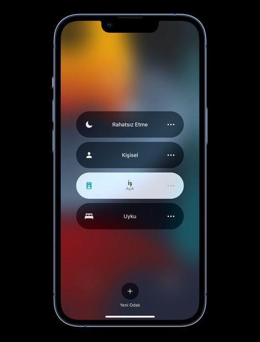 3- Odak<br>  - Odak, o an yaptnz eye (fitness, uyku, oyun, okuma, sr, i veya kiisel zaman) gre bildirimleri otomatik olarak filtrelemenizi salar  <br>  - Odak, bir odakta bildirimlerine izin vermek isteyebileceiniz uygulamalar ve kiiler nermek iin ayarlama srasnda aygttaki yapay zeky kullanr
