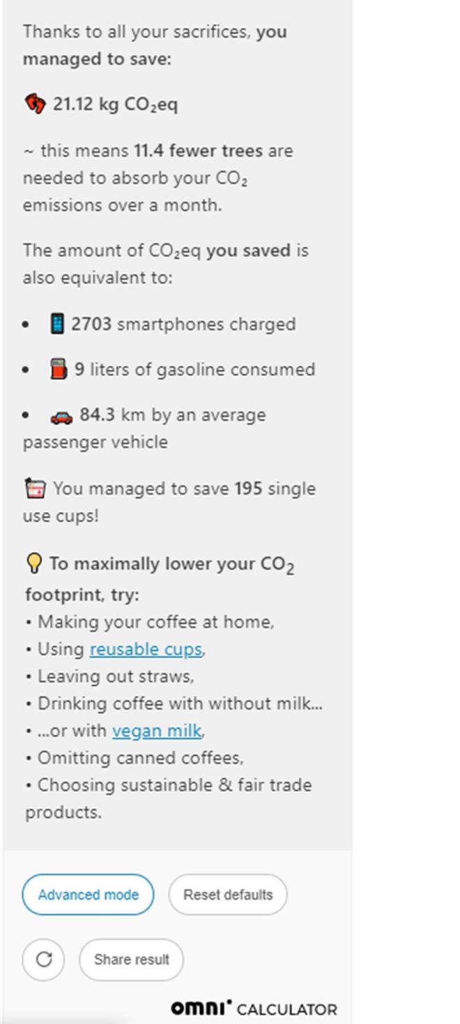Gnlk olarak tkettiiniz kahve, Dnya'ya ne kadar zarar veriyor? Kahve ayak izinizi hesaplayn - 8  "NEK ST BIRAKILMALI"    Dr. Zaborowska, "Gnlk kahve alkanlmn evreyi nasl etkilediini anlamak, daha srdrlebilir seimleri benimsemeye ynelik bir admdr. nek st yerine, alternatiflerine gemek byk deiimler salayabilir. Bitki bazl ste geildiinde kahve ayak izinin yarya indiini grdk? dedi.