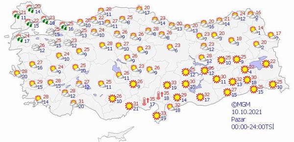 Orta ve Dou Karadeniz: Paral ve yer yer ok bulutlu, bu sabah saatlerinde Ordu evrelerinin hafif saanak yal geecei tahmin ediliyor.
