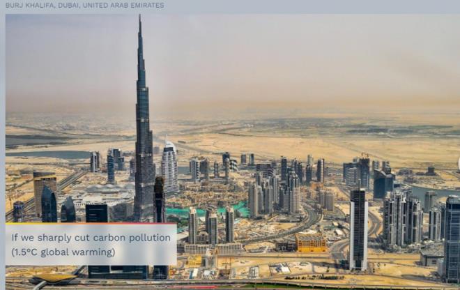 Buna gre, mevcut iklim deiiklii senaryolar altnda, ldeki Dubai ehri bile sular altnda kalacak ve akan okyanusun arasnda sadece ada kuleleri grnecek. Geen ay yaynlanan Copernicus Marine Service Ocean State Raporu, dnya apnda deniz seviyelerinin ylda 0,3 santimetrelik  'endie verici bir oranda' ykseldiini ortaya koydu.