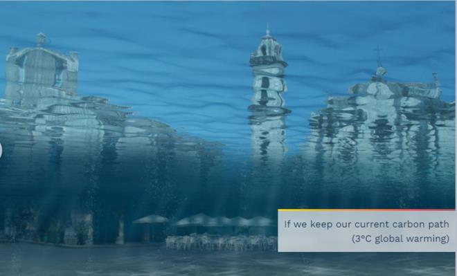 Ancak 3 derecelik scaklk artnda neredeyse tamamen sular altnda kalacak.