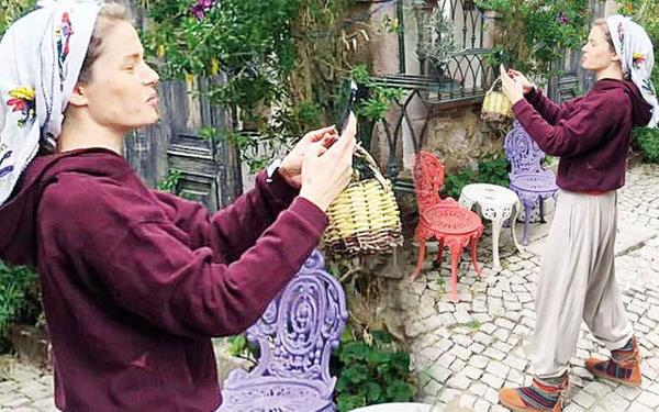 Biricik hafta sonunu arkadalaryla kyde geirdi, banda yemenisi, zerinde alvaryla zeytin toplarken ektirdii fotoraflar da sosyal medyada paylat