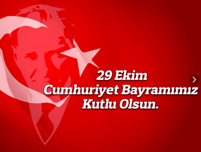 Cumhuriyet Bayram gne coku ve mutlulukla uyanmak demektir. Canm lkem ve milletime nice mutlu, bar dolu, btnlk iinde 29 Ekimler