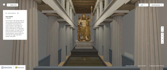 27 ANIT SANAL OLARAK GEZLEBLR    Dier taraftan  ?Antik Olympia: Ortak Zeminler? deneyimi orijinal Olimpiyat Stadyumu, nl heykeltra Phidias'n atlyesi,  Hera ve Zeus tapnaklar dahil olmak zere antik Olympia sahasndaki 27 ant ieriyor.